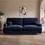 SOLACE+CO Addison 3 Seater Sofa with Caster Legs Blue Velvet
