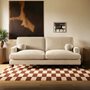 SOLACE+CO Addison 3 Seater Sofa with Caster Legs Beige Velvet
