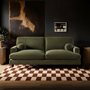 SOLACE+CO Addison 3 Seater Sofa with Caster Legs Green Velvet