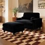 SOLACE+CO Addison Loveseat Footstool Bundle Black Velvet 