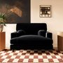 SOLACE+CO Addison Loveseat with Caster Legs Black Velvet