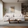SOLACE+CO Drew 3 Seater Cream Chenille Sofa