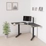 Koble Gino Height Adjustable Corner Desk With Wireless Charging Black