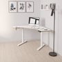 Koble Gino Height Adjustable Corner Desk With Wireless Charging White