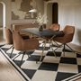 SOLACE+CO Lexi Dining Table with 4 Isla Swivel Dining Chairs Brown