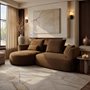 SOLACE+CO Lia Large L-shaped 4 Seater Sofa Brown Chenille