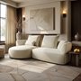SOLACE+CO Lia Large L-shaped 4 Seater Sofa Cream Chenille