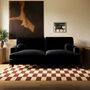 SOLACE+CO Addison 3 Seater Sofa with Caster Legs Black Velvet