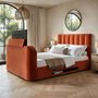 Flair Megane Side Lift TV Ottoman Bed Burnt Orange Velvet