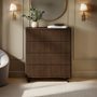 SOLACE+CO Velmor Ribbed Chest of 5 Drawers Walnut