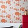 Designer Kids Wallpaper- 'Ere-Be-Dragons' in Orange