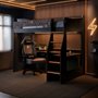 Recoil Ultimate Lumi Gaming High Sleeper with Desk Charcoal & Orange