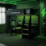 Recoil Ultimate Vivid Gaming High Sleeper with Desk Charcoal & Green
