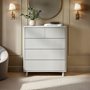 SOLACE+CO Velmor Ribbed Chest of 5 Drawers White