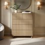 SOLACE+CO Velmor Ribbed Chest of 5 Drawers Oak