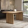 SOLACE+CO Varm Oval Extendable Dining Table Wood Effect Ribbed Oak 