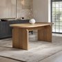 SOLACE+CO Varm Wood Effect Ribbed Oval Dining Table Oak