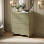 SOLACE+CO Velmor Ribbed Chest of 5 Drawers Olive Green