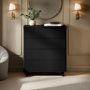 SOLACE+CO Velmor Ribbed Chest of 5 Drawers Black