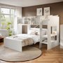 Flair Wizard L-Shaped Triple Bunk Bed with Shelves in White