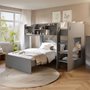 Flair Wizard L-Shaped Triple Bunk Bed with Shelves in Grey