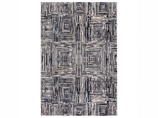 Asiatic London Kuza Portrait Navy Abstract Blue Rug