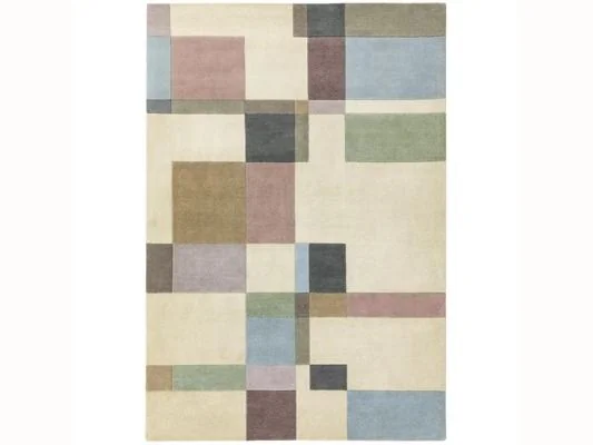 Asiatic London Reef Blocks Pastel Multicoloured Hand Tufted Rug RF17