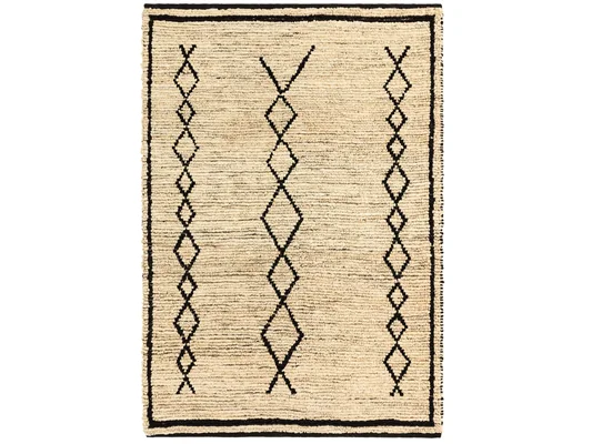 Asiatic London Souk Bleach and Black Natural Woven Jute Rug