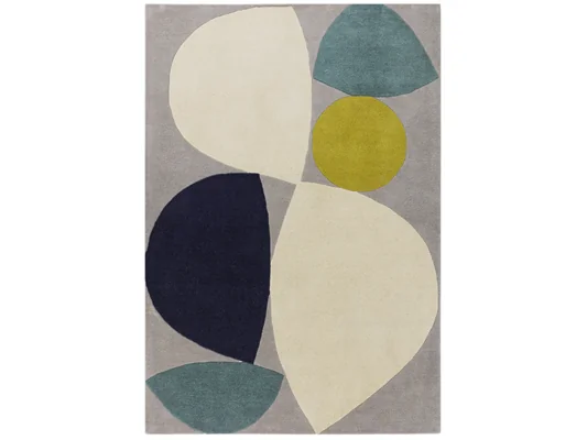 Asiatic London Reef Mid Century Teal Abstract Wool Rug RF25