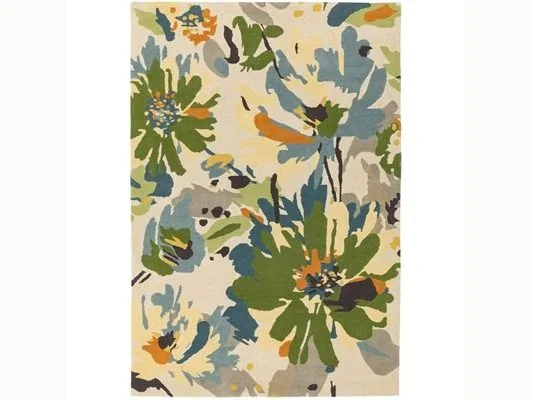 Asiatic London Reef Floral Green Hand Tufted Wool Rug RF11