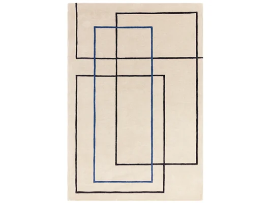 Asiatic London Reef Outline Blue Hand Tufted Wool Rug RF19