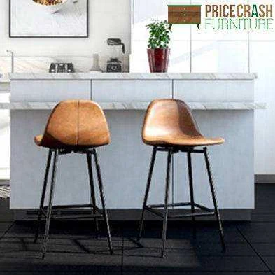 Dorel Calvin Upholstered Counter Stool Metal PU Caramel