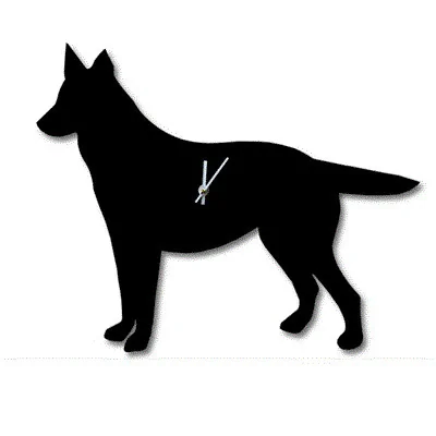 Wagging Tail Dog Clock in German Shepherd