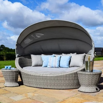 Maze Rattan Oxford Daybed with Side Tables