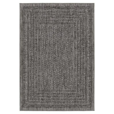 Maze Rattan Alfresco Indoor Outdoor Rug in Charcoal