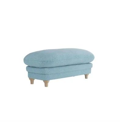 LPD Plumpton Footstool Duck Egg Blue Weave