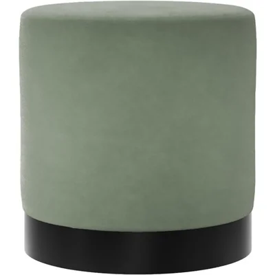 LPD Lara Pouffe Sage Velvet / Matte Black Small