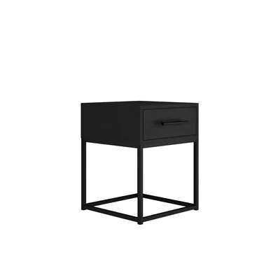 LPD Bray Matte Black Bedside Cabinet