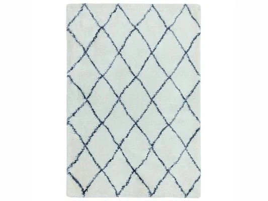 Asiatic London Alto Cream & Blue Morrocan Shaggy Rug