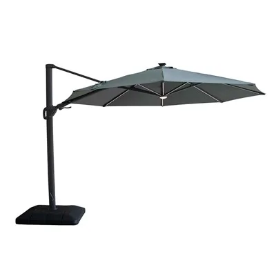 Maze Rattan Aramis LED 3.5m Round Rotating Cantilever Parasol