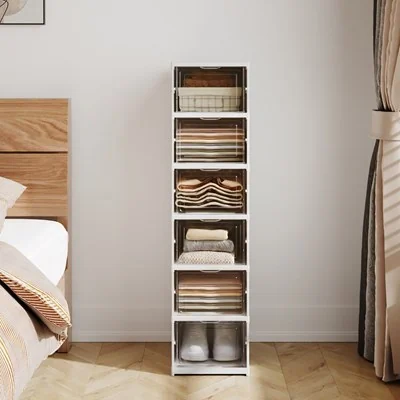 Living & Home 6 Tier Foldable Shoe Storage Box Unit