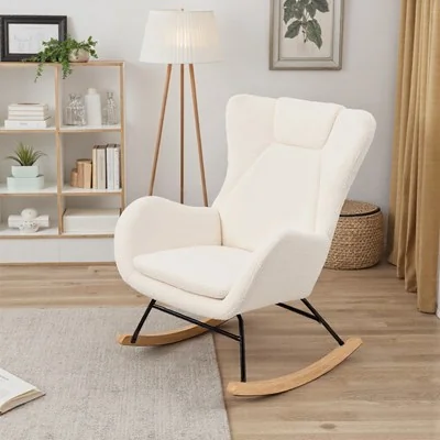 Living & Home Upholstered Rocking Chair