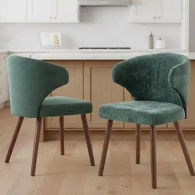 Living & Home Set of 2 Upholstered Dining Chairs