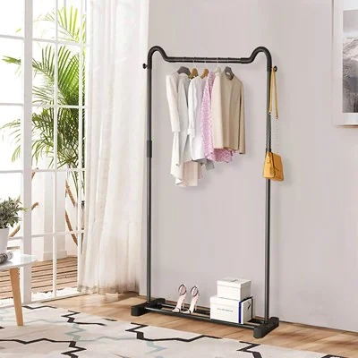 Living & Home Freestanding Black Garment Clothes Rack