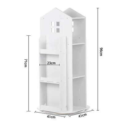 Dimensions diagram: Living & Home Kids' House Frame Rotating Bookshelf