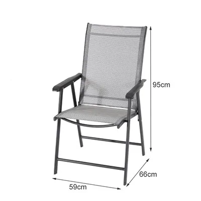 Dimensions diagram: Living & Home Metallic-Frame and Fabric Foldable Chairs Set of 4