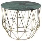 Green Marble & Brass Geometric Coffee Table