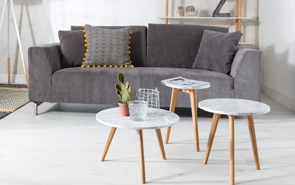White stone tables