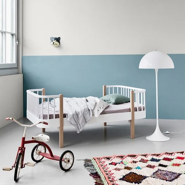 White and oak junior bed from oliver