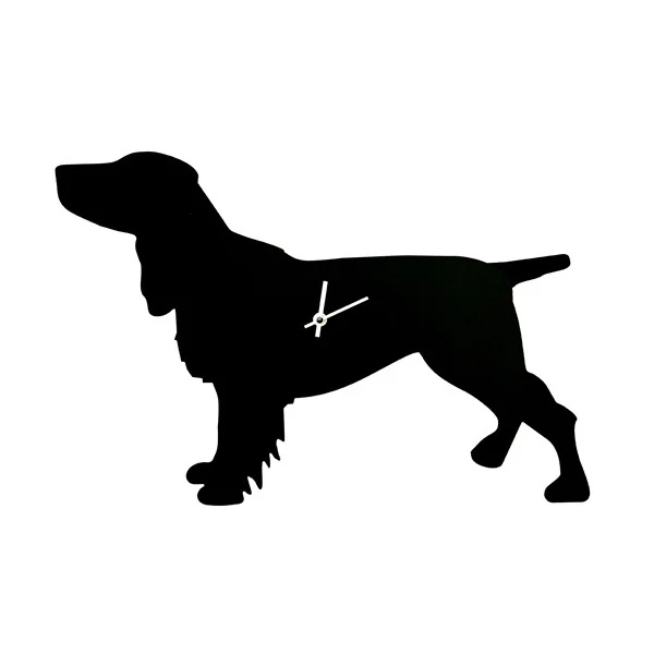 BLACK spaniel clock with wagging tail 2